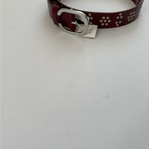 J. Crew Burgundy Belt with Silver Buckle